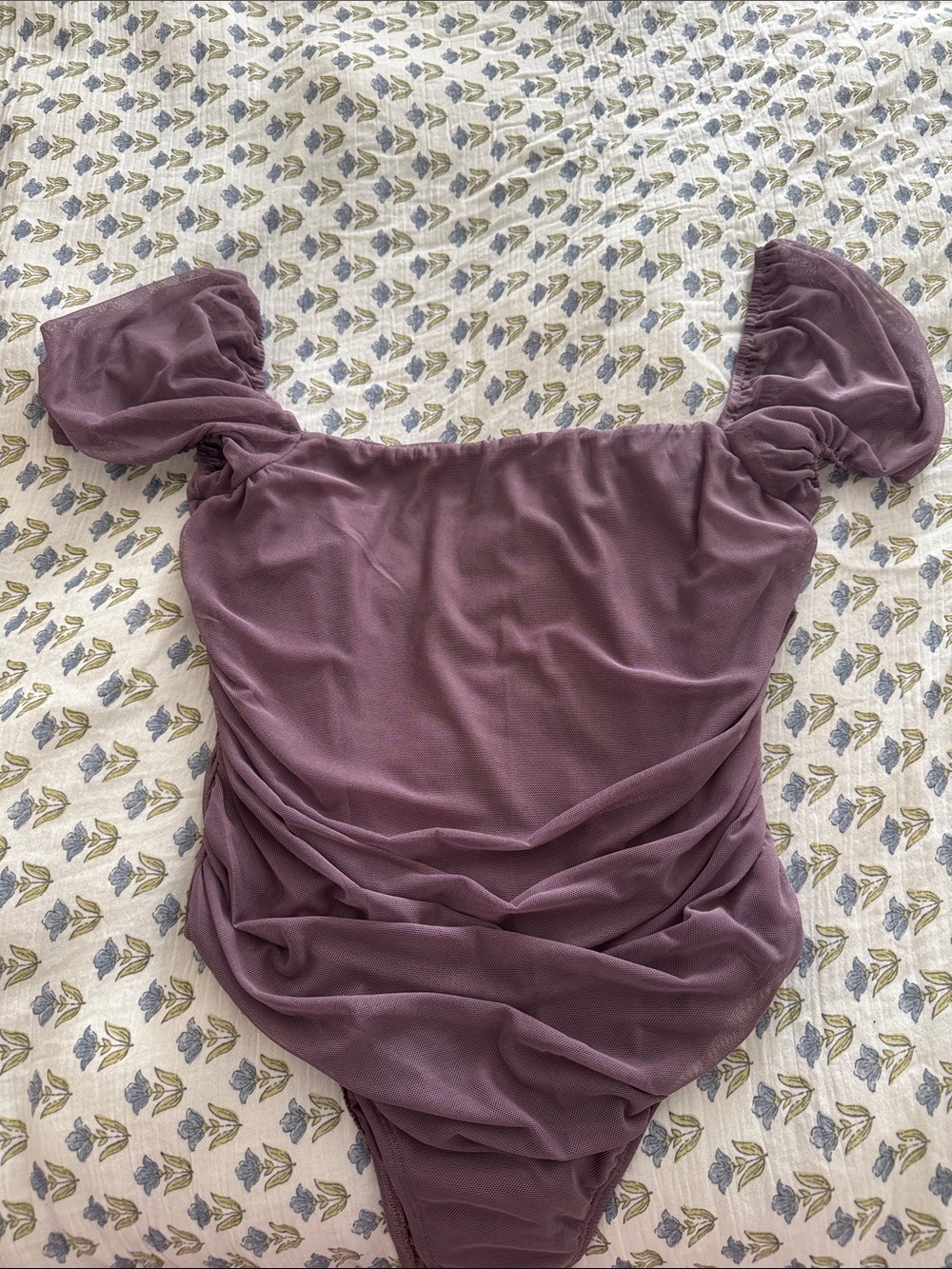 Princess Polly Mauve Ruched Bodysuit Size 8